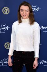 MAISIE WILLIAMS at Cirque Du Soleil Amaluna Premiere in London 01/19/2016
