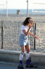 MAISIE WILLIAMS Roller Skating in Santa Monica 01/28/2016