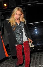 MARY CHARTERIS Arrives at Chiltern Firehouse in London 01/28/2016