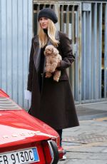 MICHELLE HUNZIKER Out eith Her Dog in Milan 01/21/2016