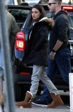 MILA KUNIS on the Set of Bad Moms in New Orleans 01/11/2016