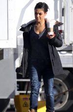 MILA KUNIS on the Set of Bad Moms in New Orleans 01/13/2016