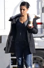 MILA KUNIS on the Set of Bad Moms in New Orleans 01/13/2016