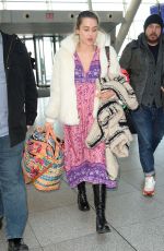 MILEY CYRUS Arrives at JFK Airport in New York 01/18/2016