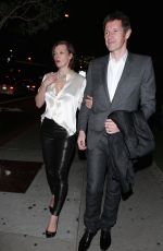 MILLA JOVOVICH at Boa Steakhouse in West Hollywood 01/08/2016 