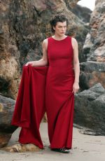 MILLA JOVOVICH on the Set of a Photoshoot in Malibu 01/19/2016