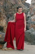 MILLA JOVOVICH on the Set of a Photoshoot in Malibu 01/19/2016