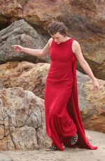 MILLA JOVOVICH on the Set of a Photoshoot in Malibu 01/19/2016