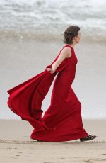 MILLA JOVOVICH on the Set of a Photoshoot in Malibu 01/19/2016
