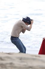 MILLA JOVOVICH on the Set of a Photoshoot in Malibu 01/19/2016