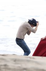 MILLA JOVOVICH on the Set of a Photoshoot in Malibu 01/19/2016