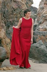 MILLA JOVOVICH on the Set of a Photoshoot in Malibu 01/19/2016