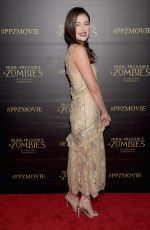 MILLIE BRADY at Pride and Prejudice and Zombies Screening in Los Angeles 01/21/2016