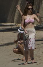 NICOLA ROBERTS in Bikini Top at a Beach in Barbados 01/19/2016