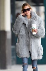 OLIVIA PALERMO in a Fur Coat Out for Coffee in Bew York 01/15/2016