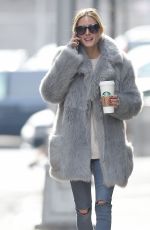OLIVIA PALERMO in a Fur Coat Out for Coffee in Bew York 01/15/2016