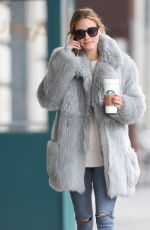 OLIVIA PALERMO in a Fur Coat Out for Coffee in Bew York 01/15/2016