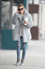 OLIVIA PALERMO in a Fur Coat Out for Coffee in Bew York 01/15/2016