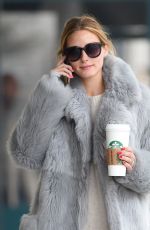 OLIVIA PALERMO in a Fur Coat Out for Coffee in Bew York 01/15/2016