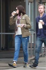 Pregnant ANNE HATHAWAY at a Park in Los Angeles 01/29/2016