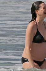 Pregnant ANNE HATHAWAY in Bikini at a Beach in Hawaii 01/03/2016