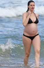 Pregnant ANNE HATHAWAY in Bikini at a Beach in Hawaii 01/03/2016