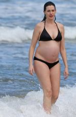 Pregnant ANNE HATHAWAY in Bikini at a Beach in Hawaii 01/03/2016