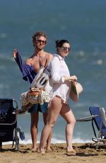 Pregnant ANNE HATHAWAY in Red Bikini on the Beach in Hawaii 01/04/2016