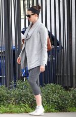 Pregnant ANNE HATHAWAY Leaves a Gym in West Hollywood 01/14/2016