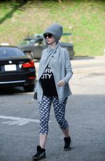 Pregnant ANNE HATHAWAY Out and About in West Hollywood 01/19/2016
