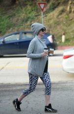 Pregnant ANNE HATHAWAY Out and About in West Hollywood 01/19/2016
