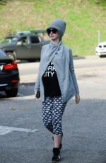 Pregnant ANNE HATHAWAY Out and About in West Hollywood 01/19/2016