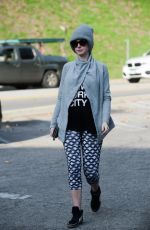 Pregnant ANNE HATHAWAY Out and About in West Hollywood 01/19/2016