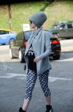 Pregnant ANNE HATHAWAY Out and About in West Hollywood 01/19/2016