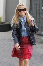 REESE WITHERSPOON in Plaid Skirt Out in Santa Monica 01/15/2016