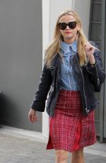 REESE WITHERSPOON in Plaid Skirt Out in Santa Monica 01/15/2016