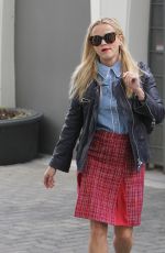 REESE WITHERSPOON in Plaid Skirt Out in Santa Monica 01/15/2016