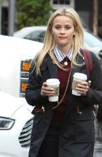 REESE WITHERSPOON Out for Coffee in Brentwood 01/06/2016