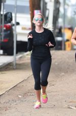 REESE WITHERSPOON Out Jogging in Brentwood 01/19/2016