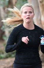 REESE WITHERSPOON Out Jogging in Brentwood 01/19/2016