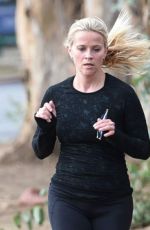 REESE WITHERSPOON Out Jogging in Brentwood 01/19/2016