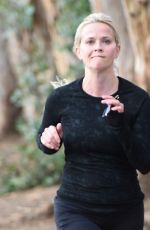 REESE WITHERSPOON Out Jogging in Brentwood 01/19/2016