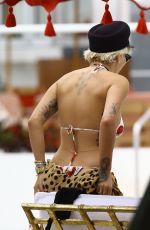 RITA ORA in Bikini Top at a Pool in Miami 01/03/2016