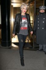 RITA ORA Leaves The Carlyle Hotel in New York 01/08/2016