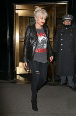 RITA ORA Leaves The Carlyle Hotel in New York 01/08/2016