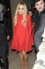 RITA ORA Night Out in Paris 01/24/2016