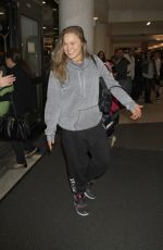 RONDA ROUSEY at LAX Airport in Los Angeles 01/15/2016