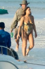 RONDA ROUSEY in Body Paint at Sports Illustrated Photoshoot in Bahamas, January 2016