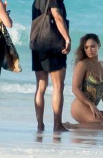 RONDA ROUSEY in Body Paint at Sports Illustrated Photoshoot in Bahamas, January 2016