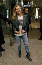 RONDA ROUSEY in Ripped Jeans at Her Hotel in New York 01/19/2016